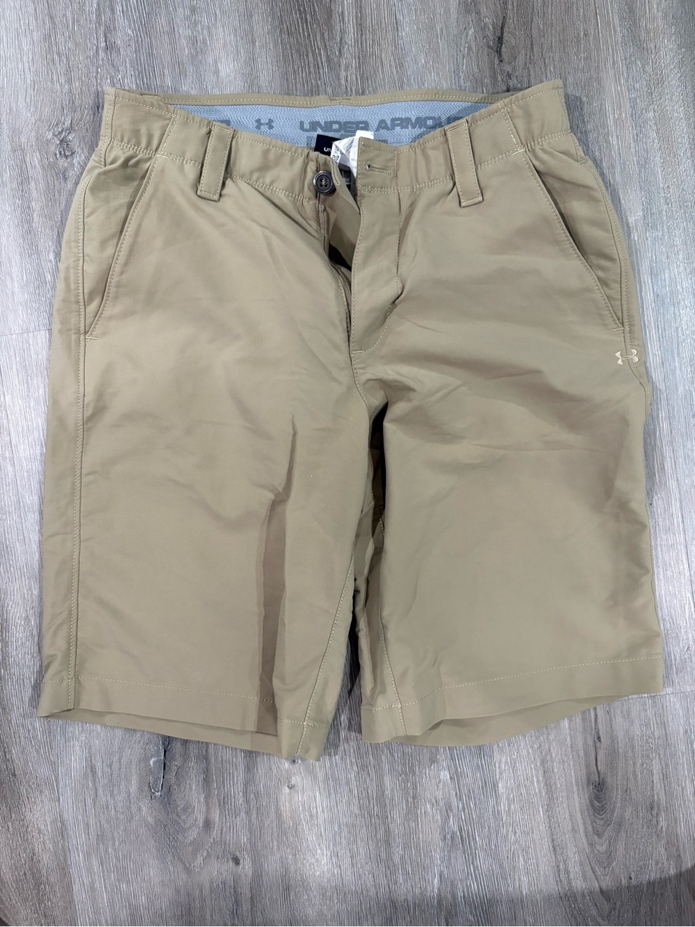 Under Armour Men's Khaki Flat-Front Performance Shorts